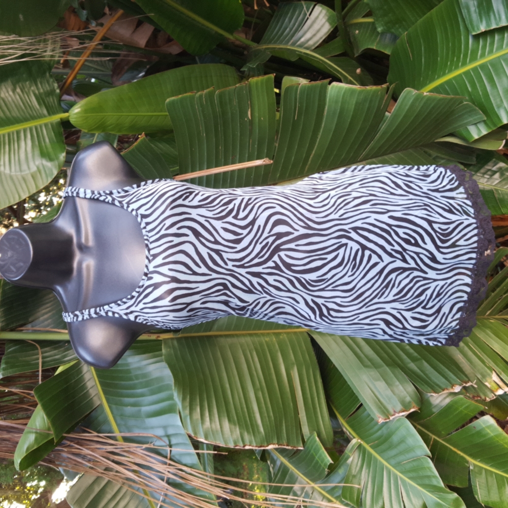 zebra print sheer slipdress